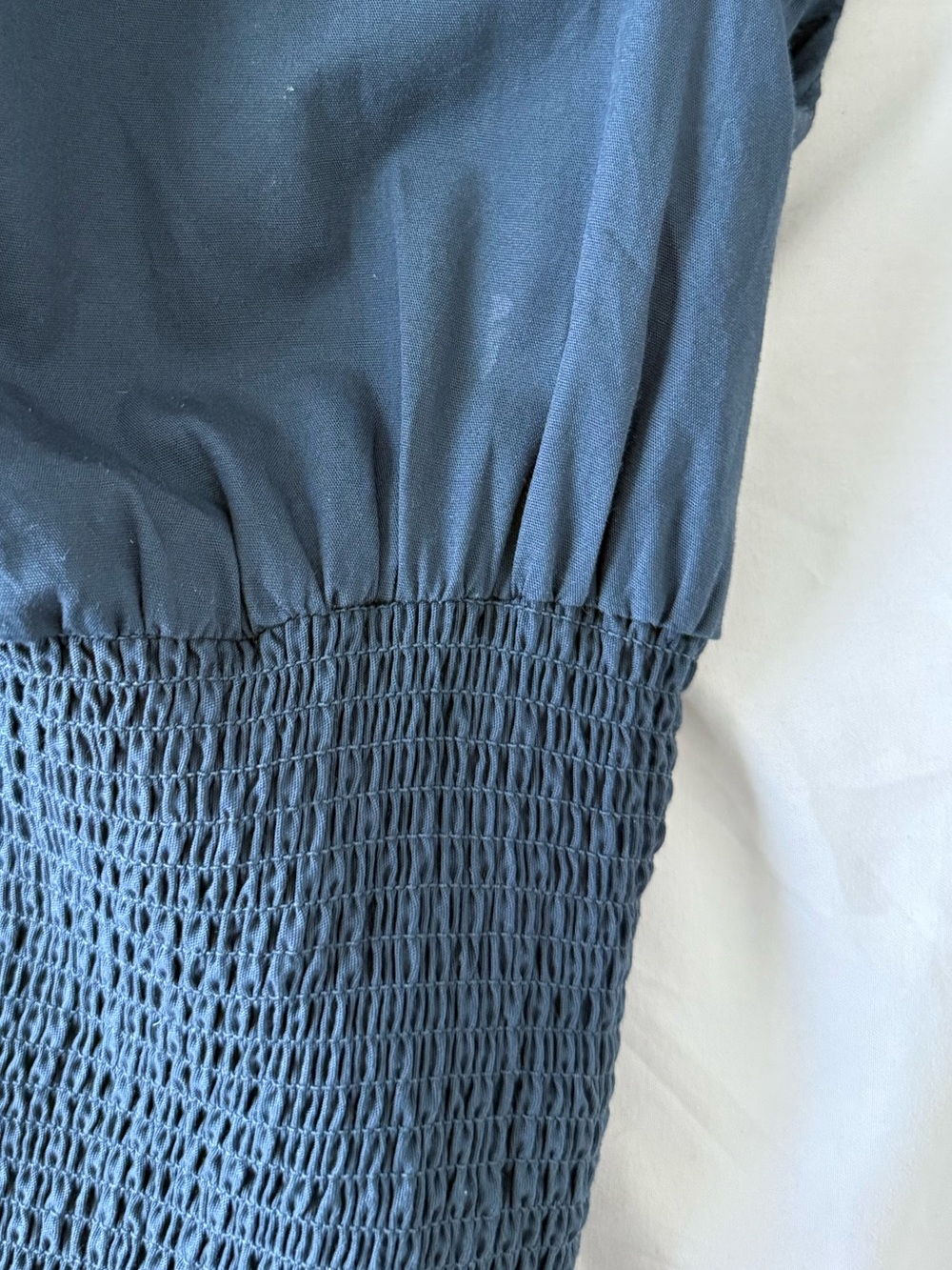 Anthropologie Tommie Zip Front Midi Dress Blue Size Small Cotton Cap Sleeve - Picture 8 of 8
